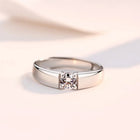 Anelli di Lusso con Zirconi per Coppie, Regolabili, per Donne e Uomini, Gioielli Delicati per Matrimonio, Anniversario, Fidanzamento, Idee Regalo PlatiNum