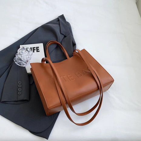 Designer Tote Bag For Women Large Capacity Handbag Portable Brand Briefcase Top Quality Pu Leather Female Shoulder Crossbody Bag PlatiNum