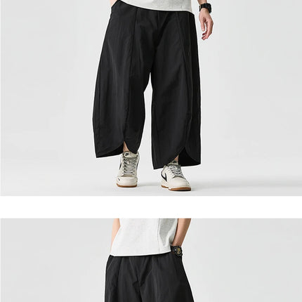 2026 Pantaloni estivi a gamba larga Vendite da uomo Pantaloni casual Stili giapponesi Samurai Costume Harun Pantaloni da uomo Pantaloni lanterna Pantaloni sportivi