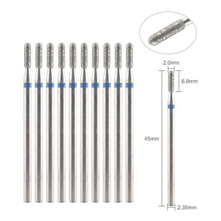 10Pcs Diamond Milling Cutter For Manicure Electric Nail Drill Bits Accessory Pedicure Machine Nail File Gel Remover Tool uñas Accesorios Y Herramientas
