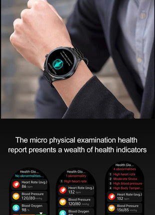 Nuovo Smartwatch 2026 per Analisi del Grasso Corporeo, ECG+PPG, Acido Urico, Pressione Sanguigna, Ossigeno nel Sangue, Orologio con Chiamate per Uomini e Donne platinumshop