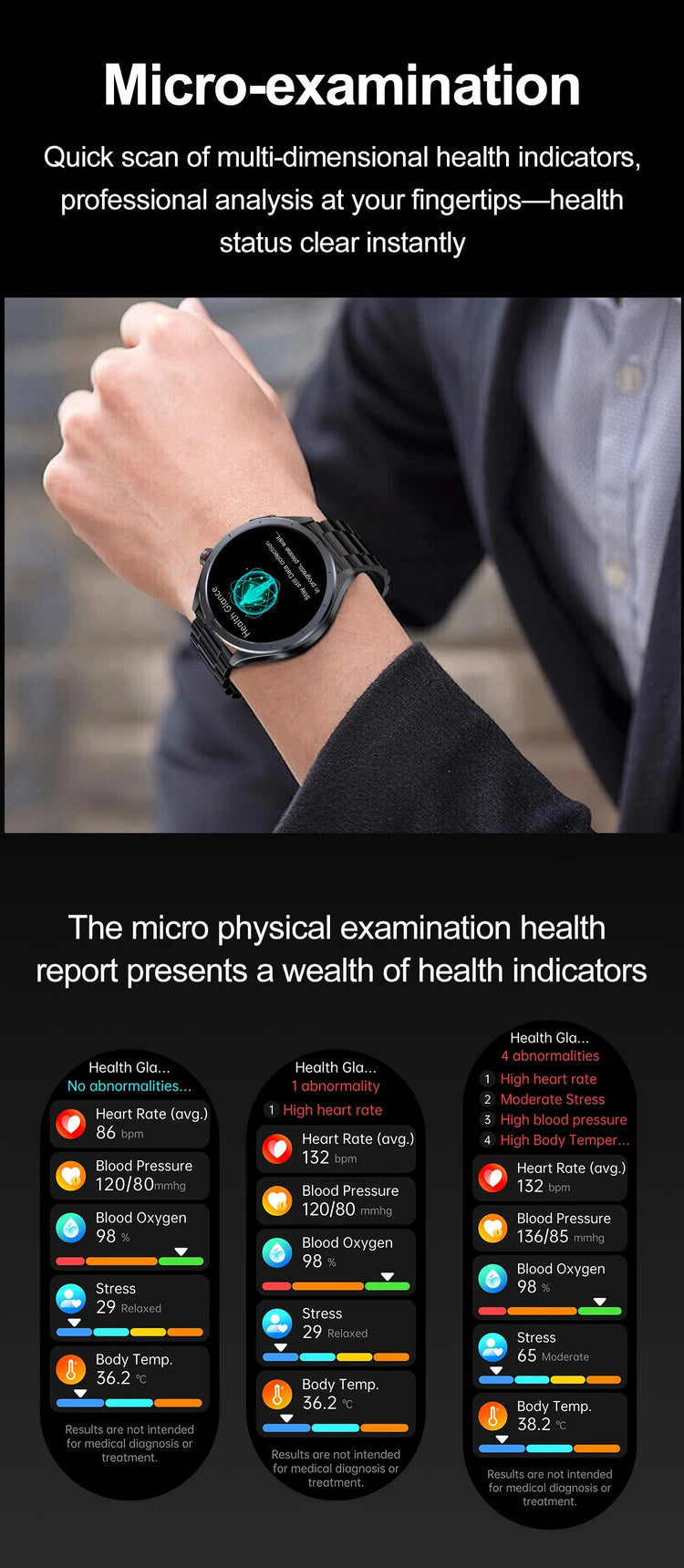 Nuovo Smartwatch 2026 per Analisi del Grasso Corporeo, ECG+PPG, Acido Urico, Pressione Sanguigna, Ossigeno nel Sangue, Orologio con Chiamate per Uomini e Donne platinumshop