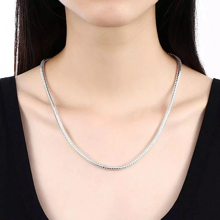 40-75cm 925 Sterling Silver 1MM/2MM/3MM solid Snake Chain Necklace For Men Women Fashion Jewelry for pendant PlatiNum