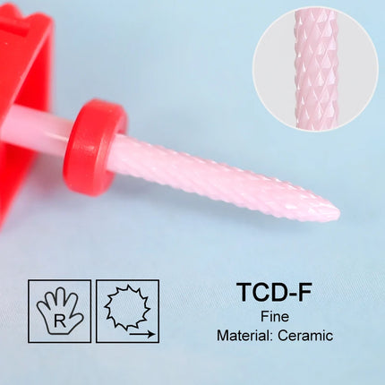 Pink Ceramic Carbide Nail Drill Bits Milling Cutter For Gel Polish Remover Electric Nail Machine Polishing Peeling File Home Salon Manicure Pedicure Accessories