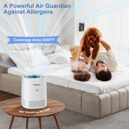 Chuboor Purificatori d'Aria per Camera da Letto Casa, Detergente per Filtri con Filtri in Spugna Allergie di Fumo Scatola di Animali Domestici Odore Polvere, Ufficio, Desktop