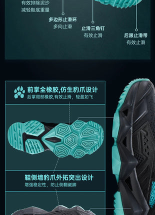 RAX Running Shoes Men&Women Outdoor Sport Shoes Breathable Lightweight Sneakers Air Mesh Upper Anti-slip Natural Rubber Outsole PlatiNum