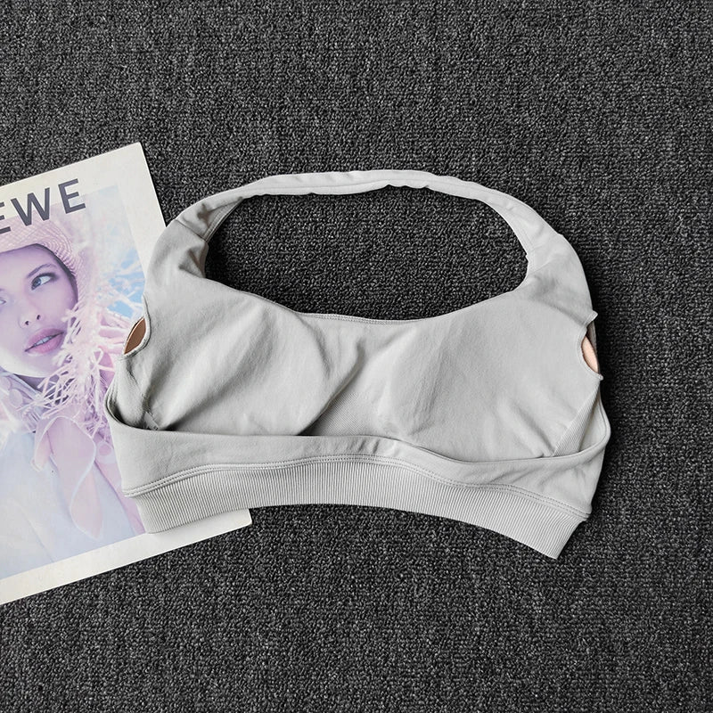 2PCs Peach High Waist Belly Hip Lifting Sports Bras Shorts Suit Gathering Shock-proof Neck Halter Yoga Suit Running Fitness Set