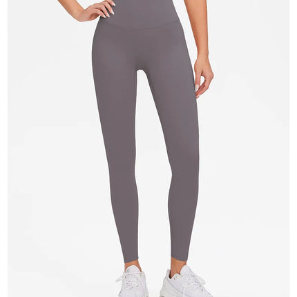 AL Women's High-Waist Airlift Yoga Leggings - Solid Color Tight Workout Pants for Pilates, Exercise & Street Style PlatiNum