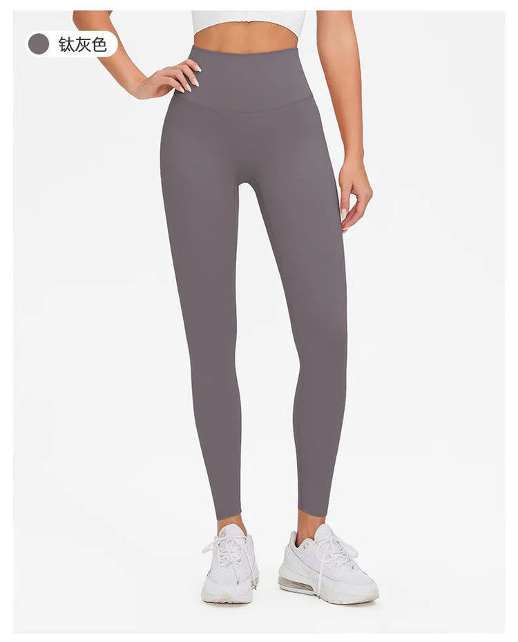 AL Women's High-Waist Airlift Yoga Leggings - Solid Color Tight Workout Pants for Pilates, Exercise & Street Style PlatiNum