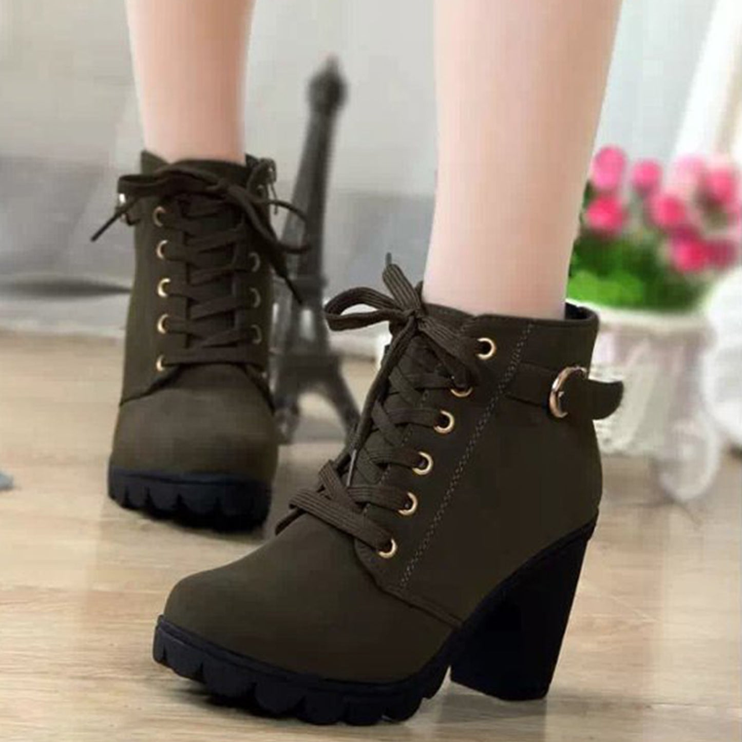 Women's Large Size Ankle Boots Autumn And Winter Cross-Strap Short Boots Gift for Christmas Birthday New Year