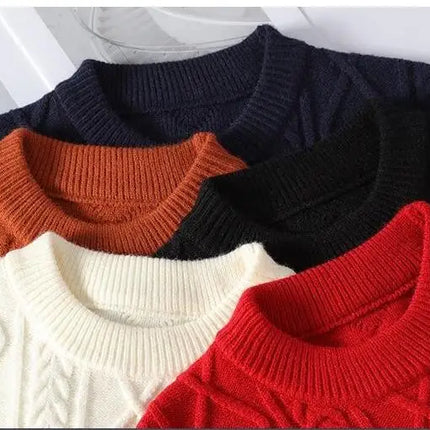New Winter Men Outwear Loose O-neck Knitted Pullovers Man WarmTurtlenecks Man Casual Sweaters Quality Male Pullovers Size 4XL