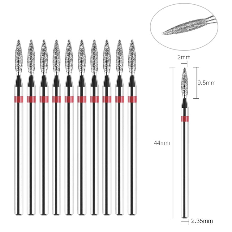 10Pcs Diamond Milling Cutter For Manicure Electric Nail Drill Bits Accessory Pedicure Machine Nail File Gel Remover Tool uñas Accesorios Y Herramientas