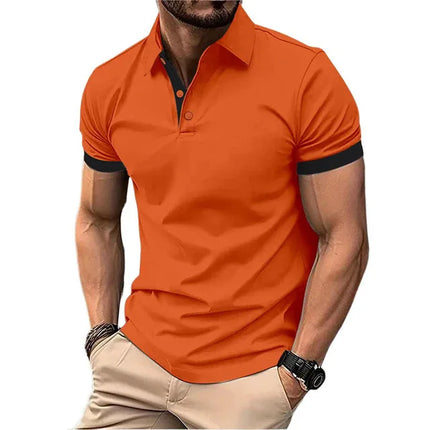Polo da uomo manica corta Casual Slim Fit Color Blocking t-Shirt stile inglese Streetwear Polo per moda uomo