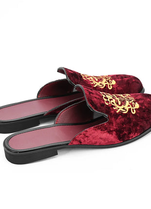 Pantofole antiusura in pelle da uomo Mocassini slip-on in velluto Scarpe da mulo alla moda
