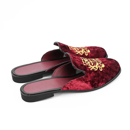 Pantofole antiusura in pelle da uomo Mocassini slip-on in velluto Scarpe da mulo alla moda