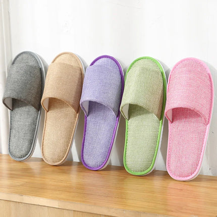 5 pairs/lot men women disposable hotel slippers guest cotton slides home travel SPA slipper hospitality cheap indoor slip-on