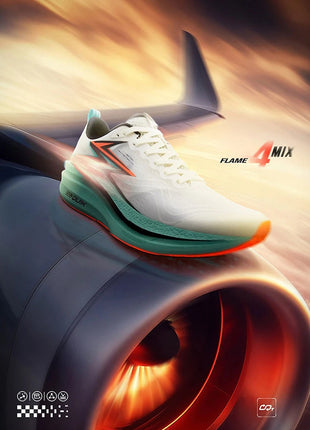 361 Degrees Flame 4.0 MIX Men Running Shoes Carbon Plate Racing Marathon Stable Rebound Wear-resistant Male Sneakers 672512204 PlatiNum
