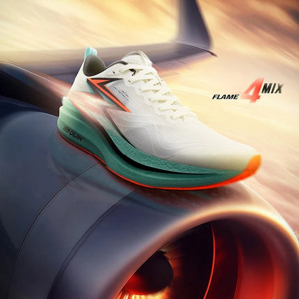 361 Degrees Flame 4.0 MIX Men Running Shoes Carbon Plate Racing Marathon Stable Rebound Wear-resistant Male Sneakers 672512204 PlatiNum