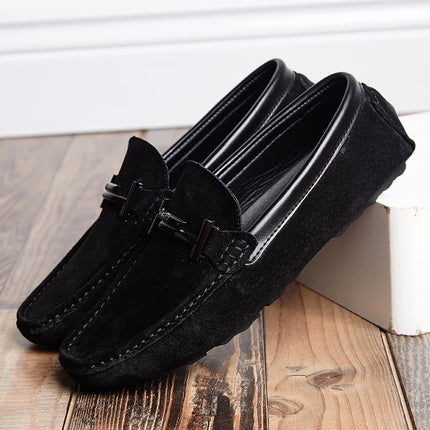 Estate nuovi mocassini in pelle scamosciata comodi appartamenti scarpe Casual da uomo traspirante Slip-On scarpe da guida in morbida pelle mocassini 2022