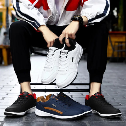 Scarpe da ginnastica da uomo Scarpe casual sportive Scarpe da passeggio da uomo in pelle per esterni Quattro stagioni Fondo morbido