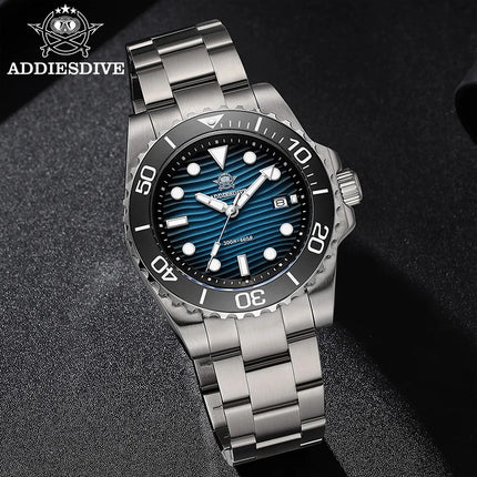 ADDIESDIVE New Watch 41mm Stainless Steel Diving Watches BWG9 Super Luminous 200m Waterproof Classic Quartz Wristwatch For Men