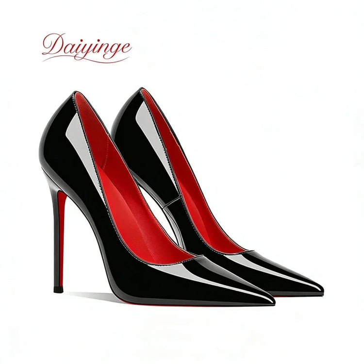 Scarpe da Donna 2026 di Tendenza Lusso con Suola Rossa Tacchi Alti a Punta Stiletto 12 cm Comode per Feste e Cerimonie platinumshop