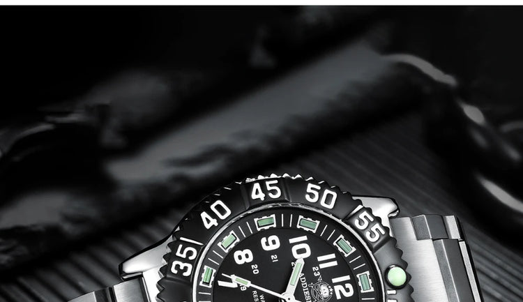 ADDIESDIVE 44mm Men's  Wrist Watch 50m Water Resistant Large Luminous Dial Date Display Stainless Steel Men's Quartz Watch