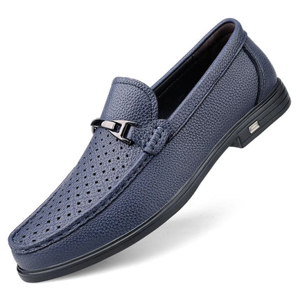Mocassini in Vera Pelle per Uomo, Scarpe Casual Classiche per Lavoro e Pendolarismo, Slip-on Comodi per Passeggiate