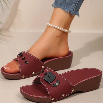 Women's Luxury Heeled Sandals for Summer, Soft Wedge Sandals, Sandalias Mujer 2026, Summer Slippers