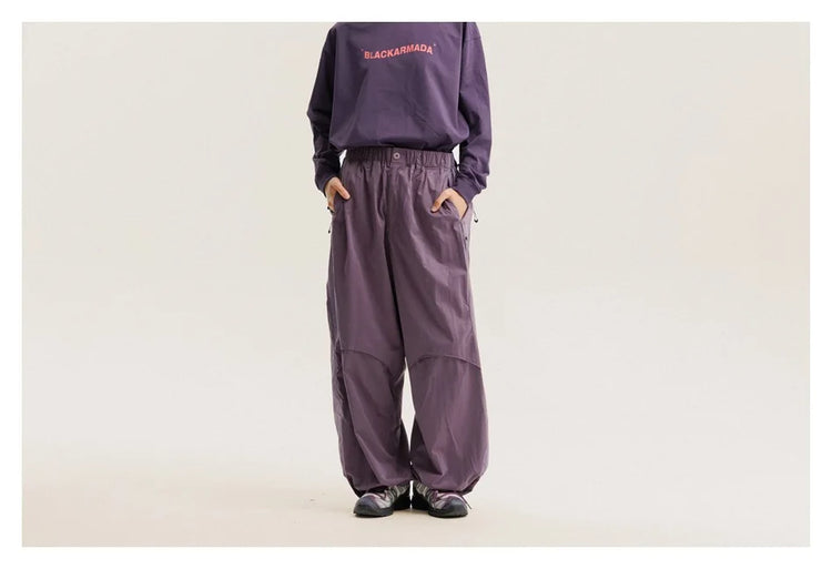 Men Women Splice Fashion Outdoor Loose Casual Lightweight Quick Dry Sports Cargo Baggy Pants Track Trouser Jogger Sweatpants