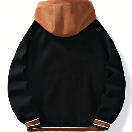 Men's Autumn New Brand All-match Student Letter Hooded Jacket Trendy Women High Quality Varsity Baseball Uniform Jacket