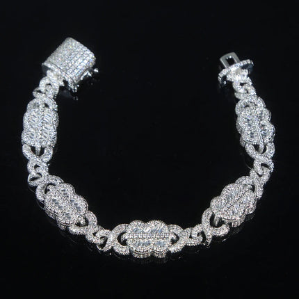 Set Gioielli Hip Hop da Uomo/Ragazzo Iced Out Bling 2026 Nuovo Design: Collana e Bracciale con Catena Cuban Link a Moneta Infinita/Dollaro platinumshop