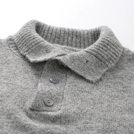 Turtleneck Long Sleeves Zipper lapel Pullover Sweater Men Spring Autumn Solid color Sweater Jumper Streetwear