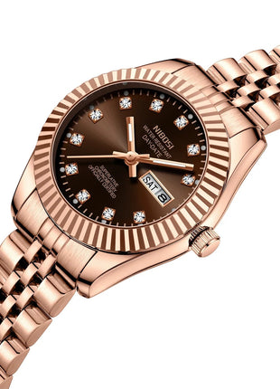 NIBOSI Orologi da donna con diamanti Orologio da donna casual di moda di lusso delle migliori marche Orologio da donna con data settimanale automatica impermeabile Reloj platinumshop