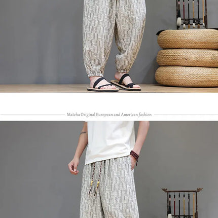Pantaloni a Gamba Larga Stile Cinese in Corduroy, Pantaloni Lantern da Uomo, Comodi e Traspiranti per Autunno e Inverno, Jogger Casual