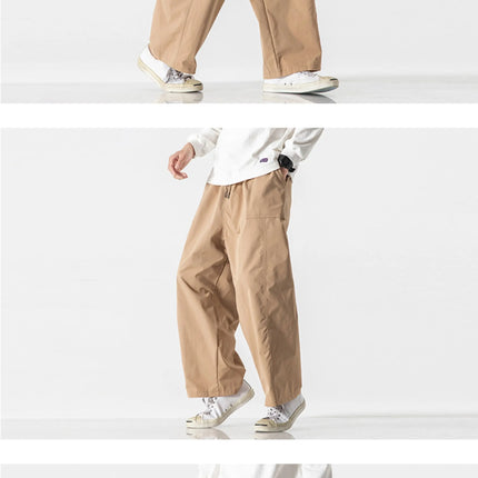 Pantaloni estivi da uomo a gamba larga Pantaloni moda casual solidi leggeri e sottili Harun Pantaloni da jogging larghi da uomo Pantaloni cargo Streetwear Taglie forti 5XL