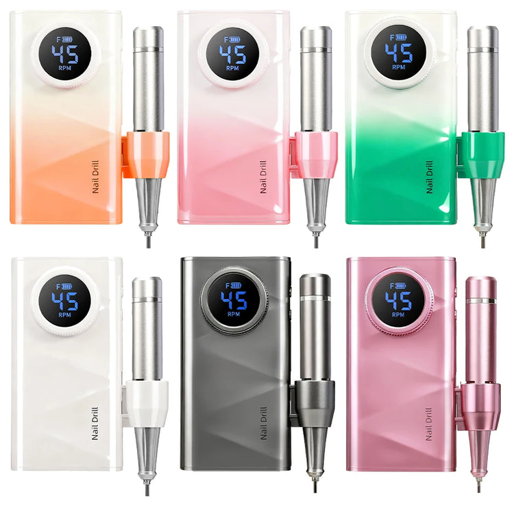 Cordless Professional Nail Drill Kit, 45000RPM Electric Nail Efile with LCD Display, Built-in 45 Ideal Holiday Gift