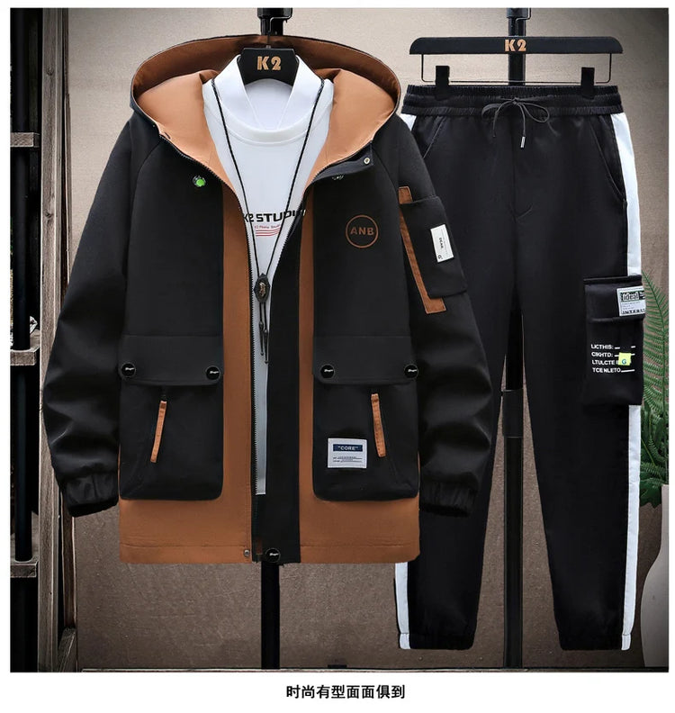 Windbreaker Regular Zipper Jacket 2023 Spring Men's Hooded Trend Printed Jacket Hip Hop Top Men's Low Price