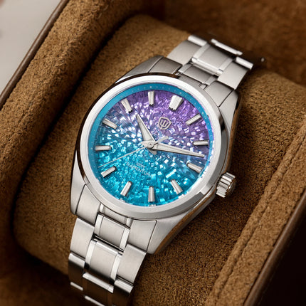 Watchdives WD0003C Ice Crack Dial 38mm Men Watch VH31 Sweep Seconds Quartz Movement Sapphire Luminous 10Bar Waterproof Watches