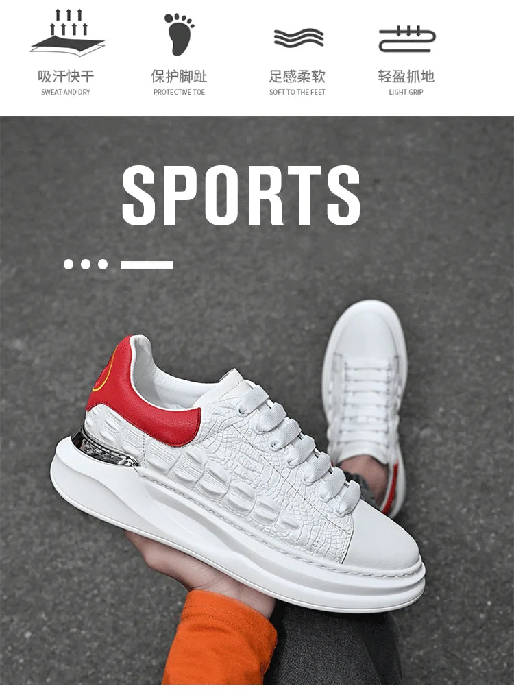 Leather Shoes Men's Skateboard Cricket for Men Sports Running Sneakers Male Luxury Designer Flats Platform