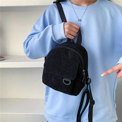 Mini Backpack Square Bag Korean Version Fashionable Sweet Shoulder Bag Female's Schoolbag Stylish  Simple Crossbody Bag Casual PlatiNum