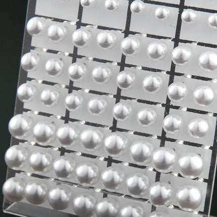 36 paia/set orecchini a bottone con perle finte rotonde bianche con gioielli in acciaio inossidabile con perline da 6 8 10 mm platinumshop