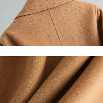 Fimtairah 100% Wool Coat women's Autumn/Winter   coat women's mid-length over the knee   slim   wo new double-sided