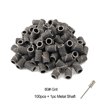 Nail Sanding Ring Bands 80/120/180/240 Grit Electric Manicure Drill Grinding Heads UV Gel Polish Removal Pedicure Abrasive Tools 2028