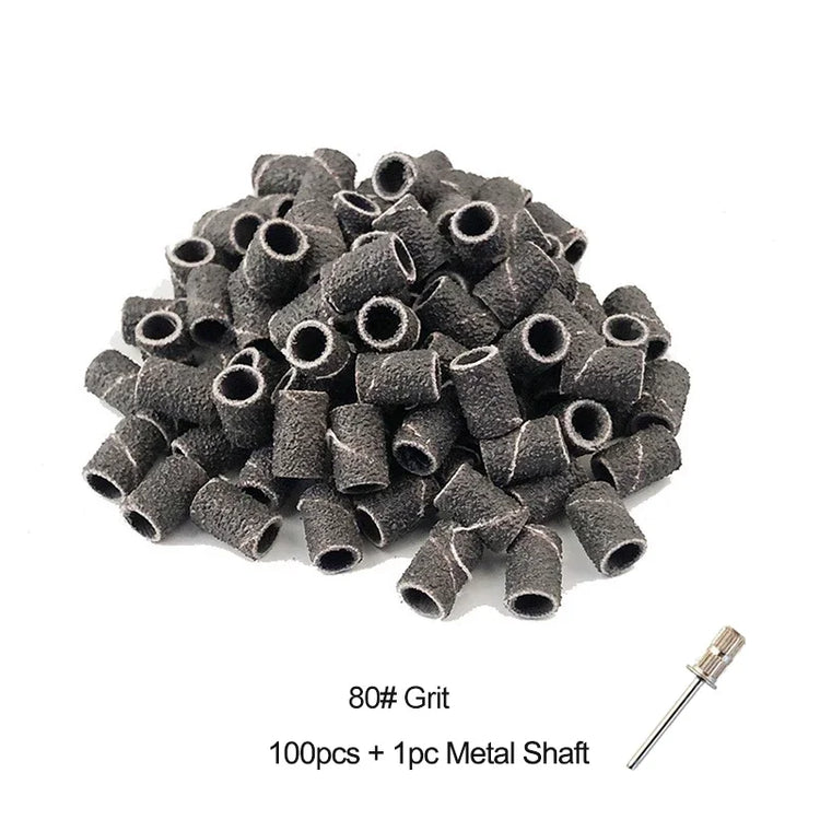 Nail Sanding Ring Bands 80/120/180/240 Grit Electric Manicure Drill Grinding Heads UV Gel Polish Removal Pedicure Abrasive Tools 2028