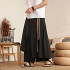 Pantaloni Eleganti da Uomo Stile Nepal, Gamba Larga, Vita Alta, Leggeri e Sottili, con Patchwork Irregolare, Moda Streetwear