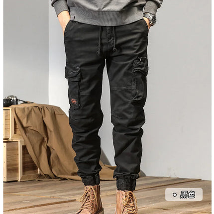 CAAYU Joggers Cargo Pants Men Casual Y2k MultiPocket Male Trousers Sweatpants Streetwear Techwear Tactical Track Black Pants Men
