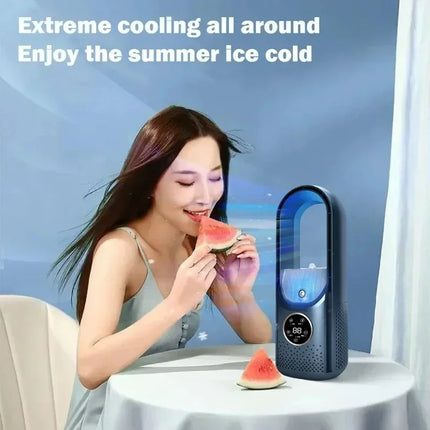 Ventilatore Elettrico Senza Pale Lenovo, Ventilatore USB per Raffreddamento, Mini Condizionatore a 6 Velocità, Ventilatore Portatile da Scrivania Senza Pale con Umidificatore