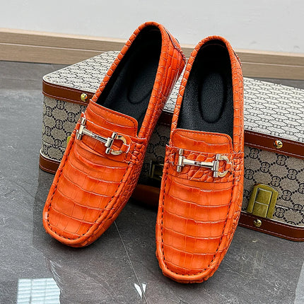 Scarpe Casual da uomo in pelle verniciata di alta qualità scarpe da guida di marca mocassini con motivo a coccodrillo maschile per scarpe basse mocassino da uomo