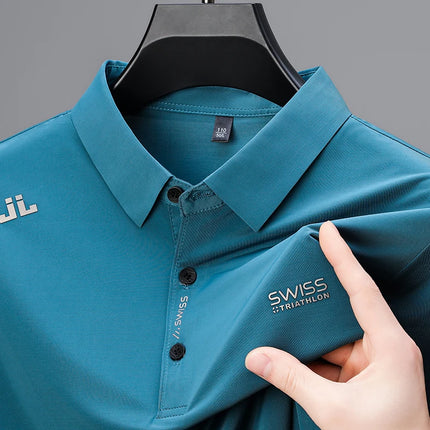 BROWON 2025 Summer 2025 Trends Polo Shirt Men's Short Sleeve Wrinkle-Resistant Turn-Down Collar Slim Cool Business Tee Shirt Homme